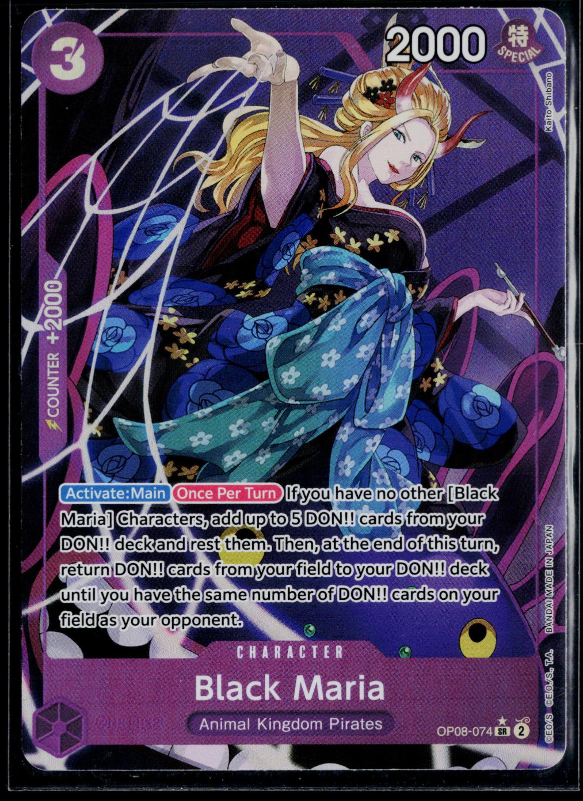 BLACK MARIA (PARALLEL) OP08-074 ONE PIECE TWO LEGENDS SR NM