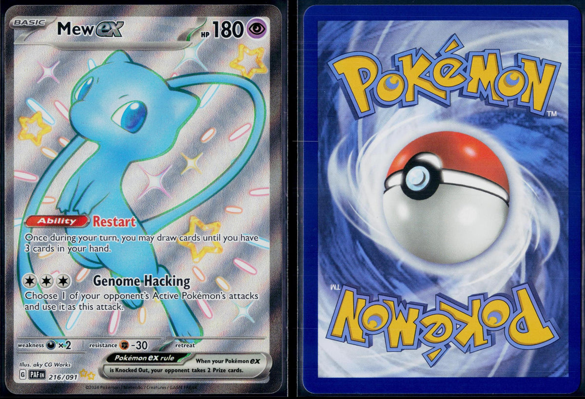 MEW EX 216/091 🐬 POKEMON PALDEAN FATES SHINY ULTRA RARE ☀️ HOLO NM/M 🌴