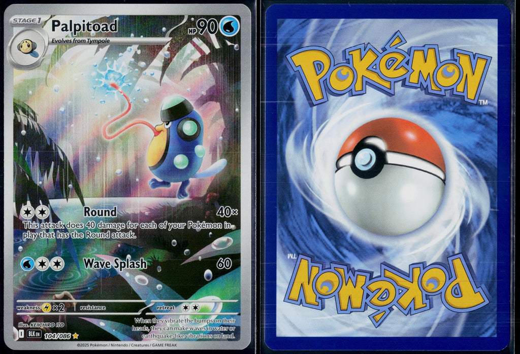 PALPITOAD 104/086 POKEMON BLACK BOLT HOLO ILLUSTRATION RARE NM