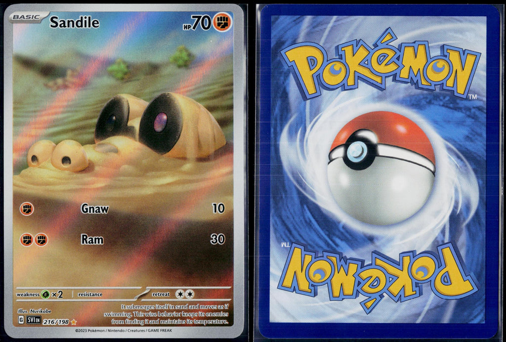 SANDILE 216/198 POKEMON SCARLET & VIOLET ILLUSTRATION RARE HOLO NM
