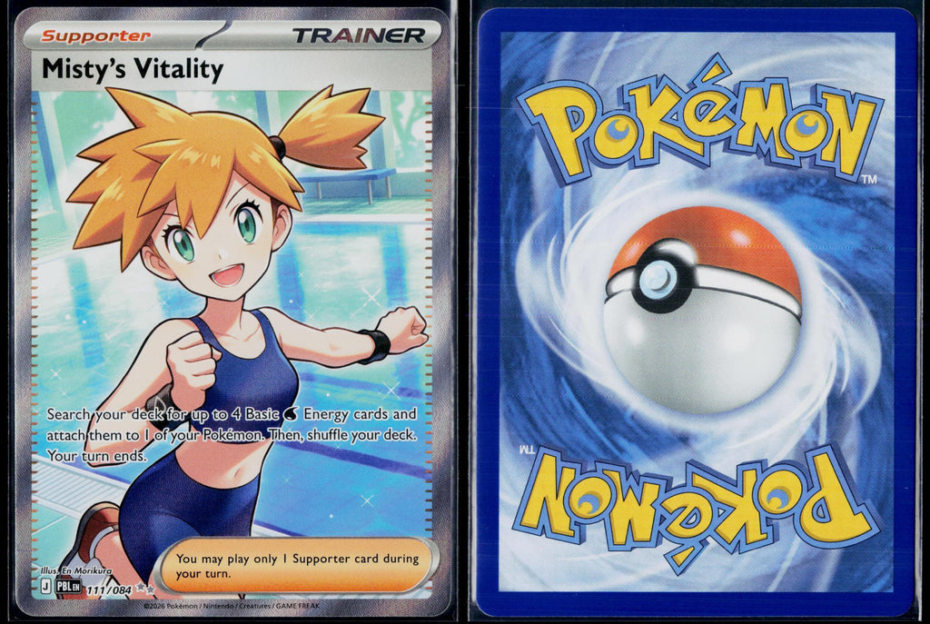 MISTY'S VITALITY 111/084 POKEMON PITCH BLACK ULTRA RARE HOLO NM