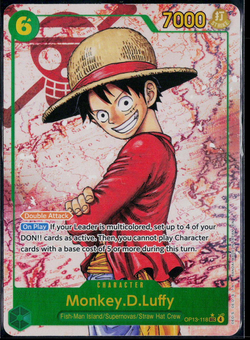MONKEY.D.LUFFY (118) (PARALLEL) OP13-118 ONE PIECE CARRYING ON HIS WILL SEC NM