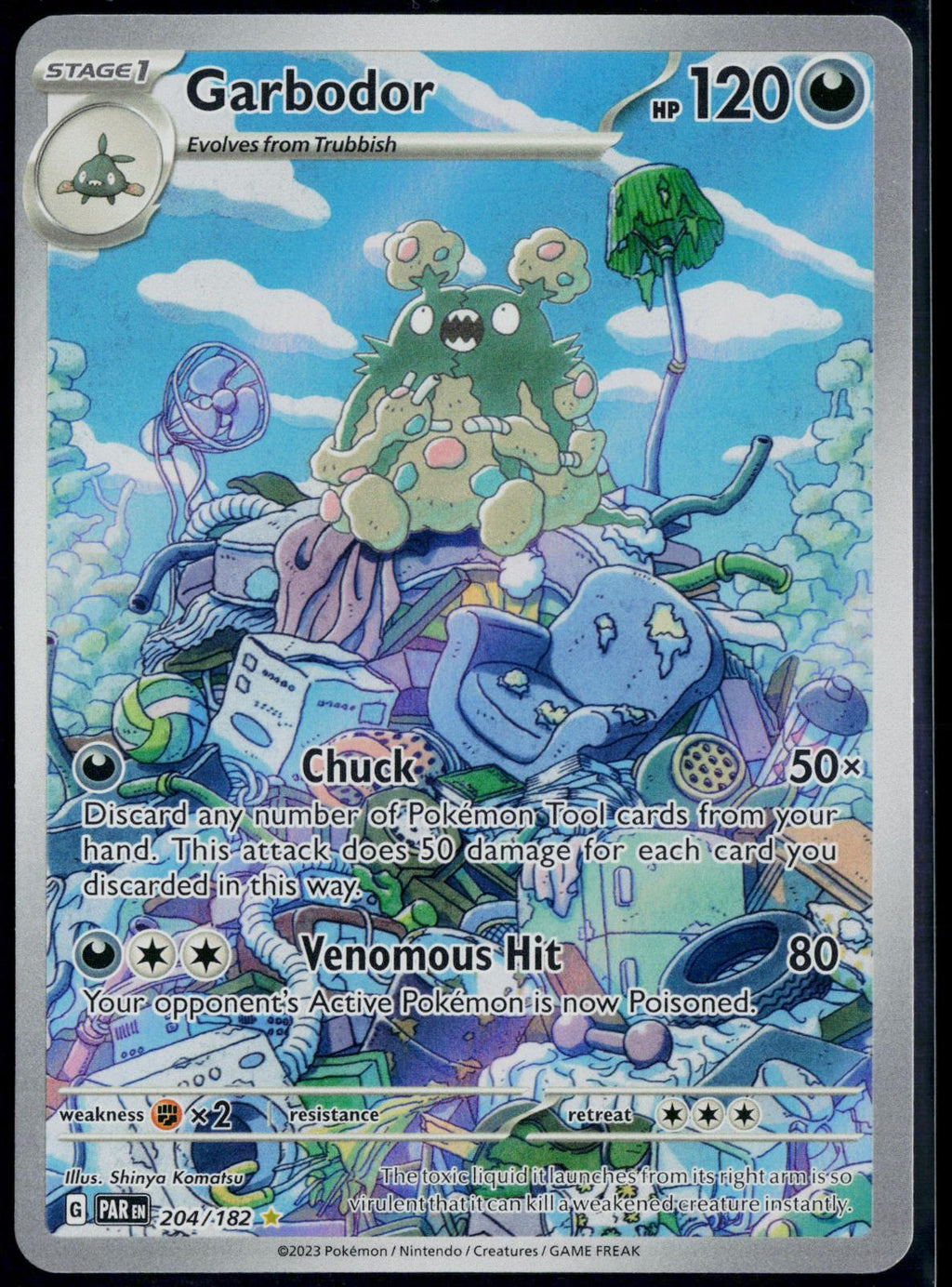 GARBODOR 204/182 POKEMON PARADOX RIFT ILLUSTRATION RARE HOLO NM