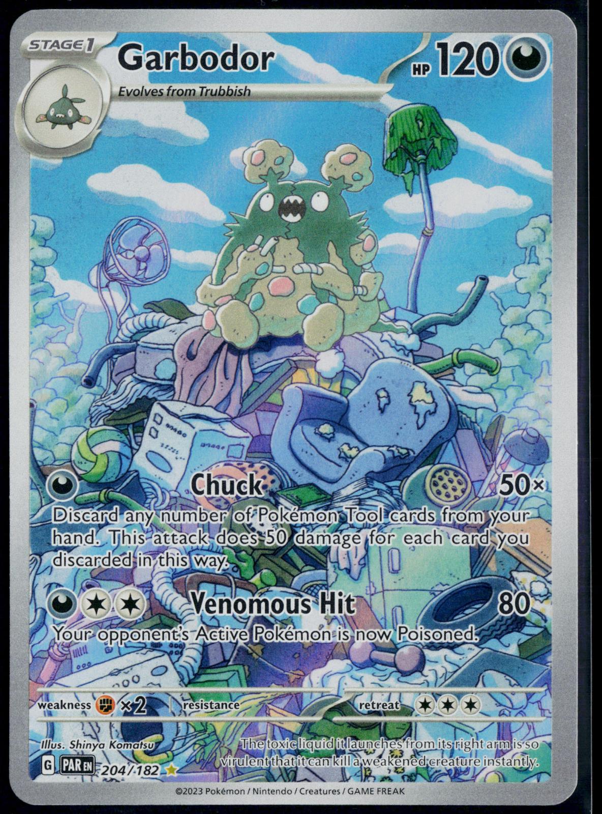 GARBODOR 204/182 POKEMON PARADOX RIFT ILLUSTRATION RARE HOLO NM