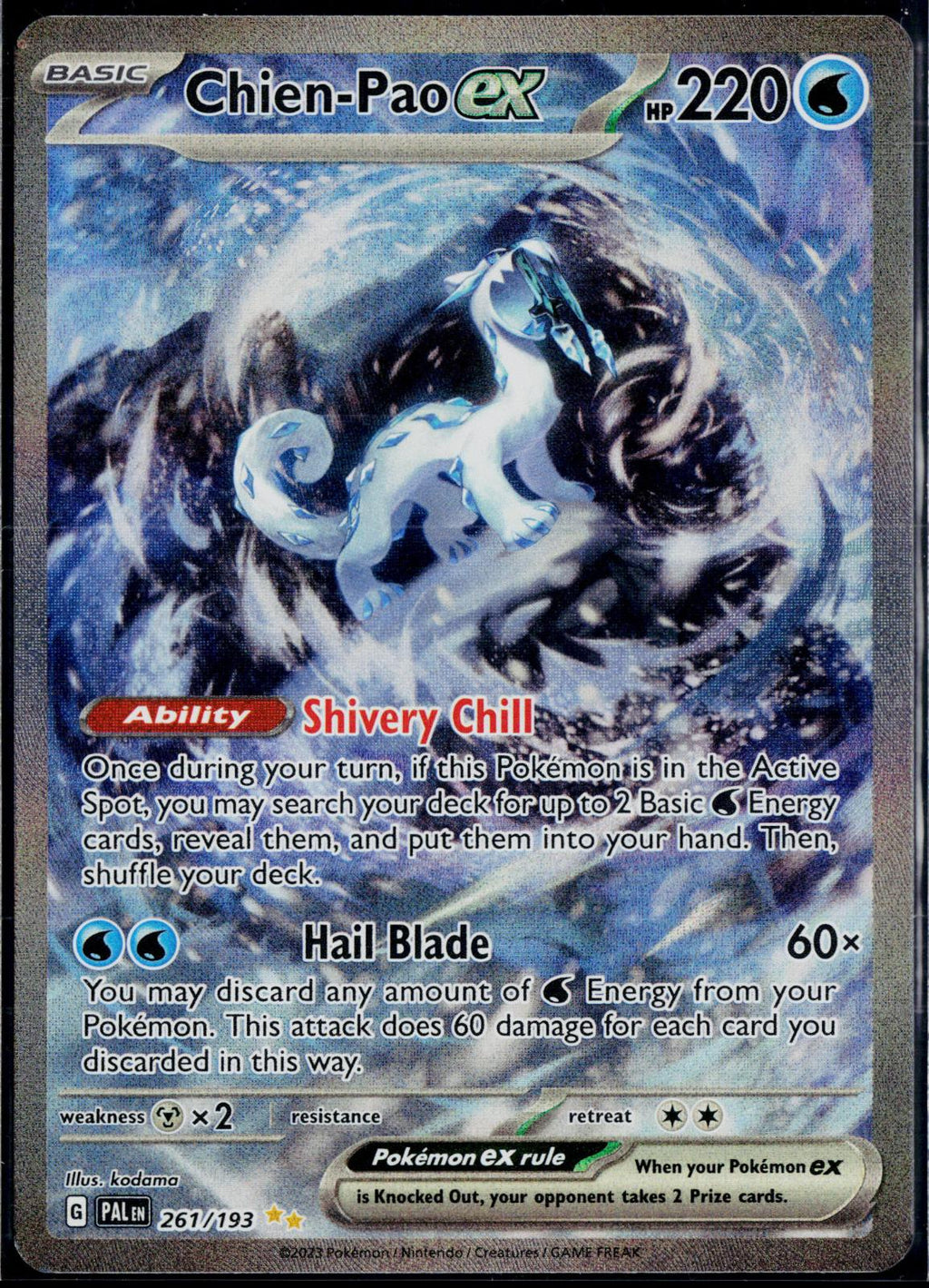 CHIEN-PAO EX 261/193 POKEMON PALDEA EVOLVED SPECIAL ILLUSTRATION RARE HOLO NM