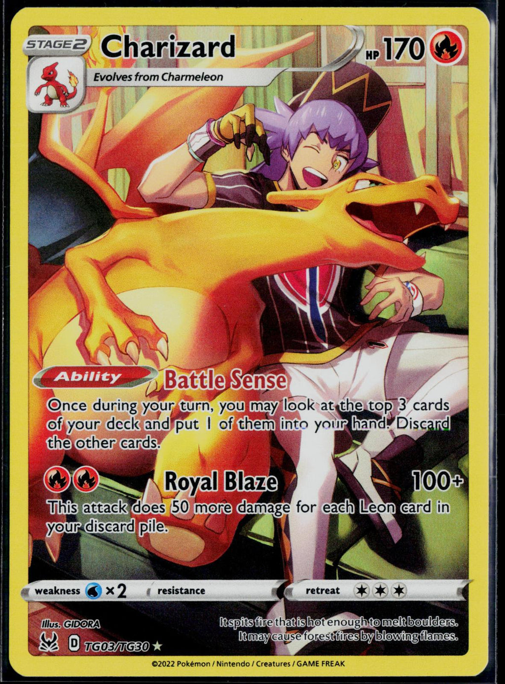 CHARIZARD TG03/TG30 POKEMON LOST ORIGIN TRAINER GALLERY HOLO NM