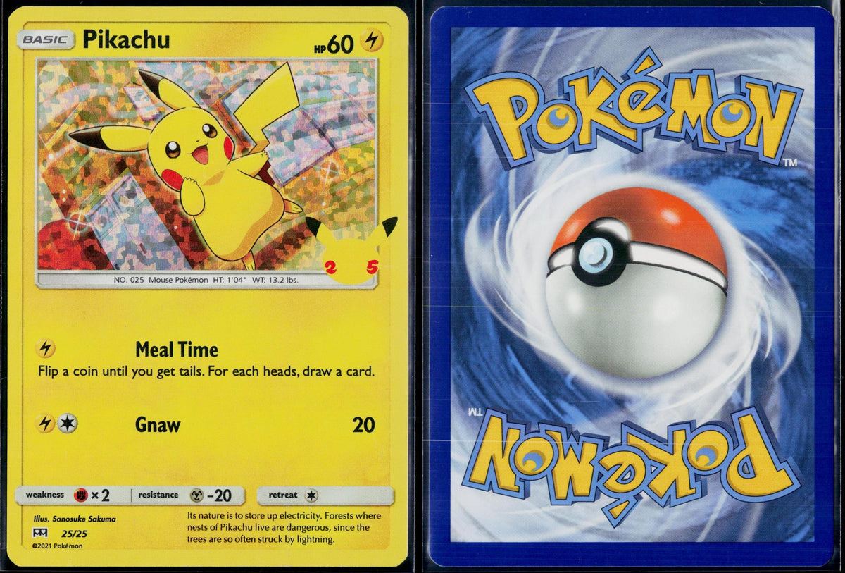 PIKACHU 025/025 POKEMON MCDONALD'S 25TH ANNIVERSARY PROMOS P HOLO NM