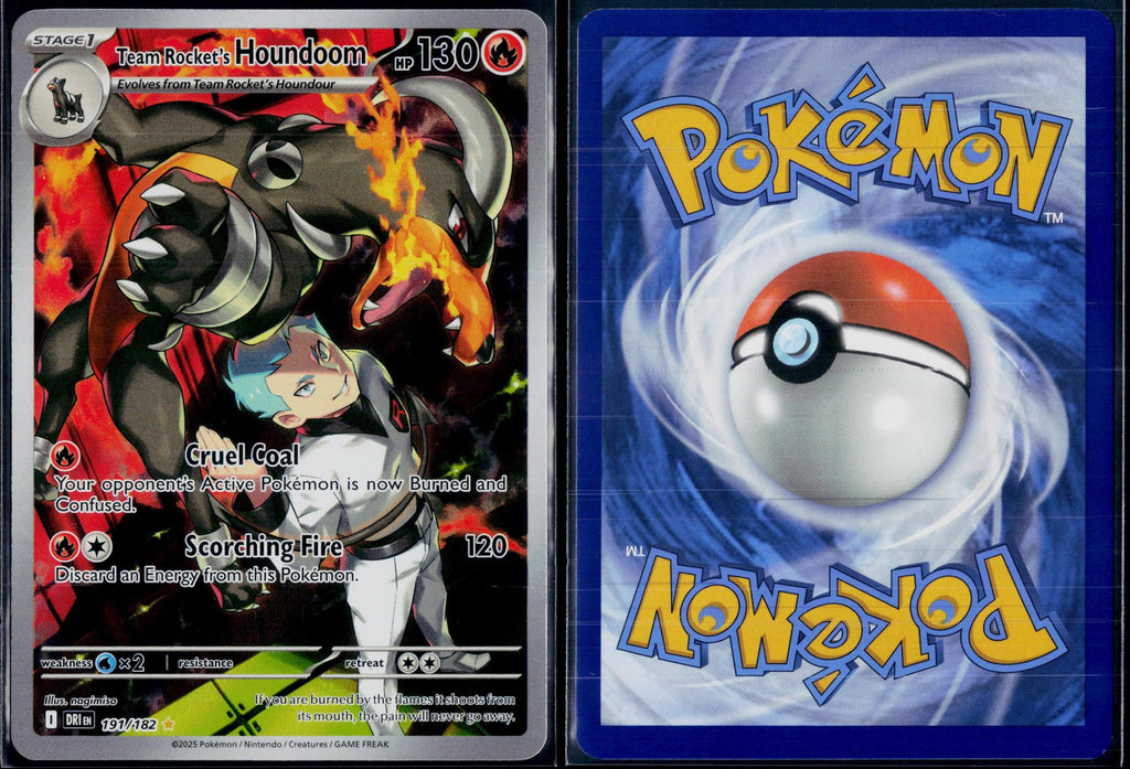 TEAM ROCKET'S HOUNDOOM 191/182 POKEMON DESTINED RIVALS ILLUSTRATION RARE HOLO NM