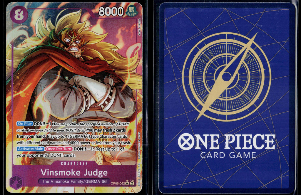 VINSMOKE JUDGE (ALTERNATE ART) OP06-062 ONE PIECE WINGS OF THE CAPTAIN FOIL NM