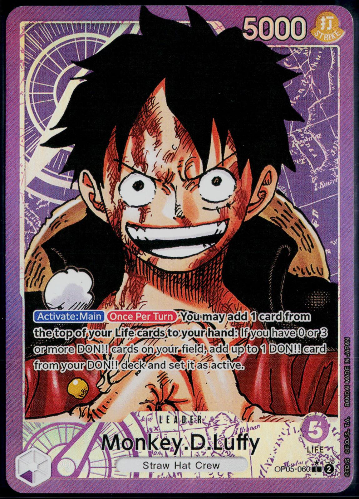 MONKEY.D.LUFFY (ALTERNATE ART) OP05-060 ONE PIECE FOIL NM