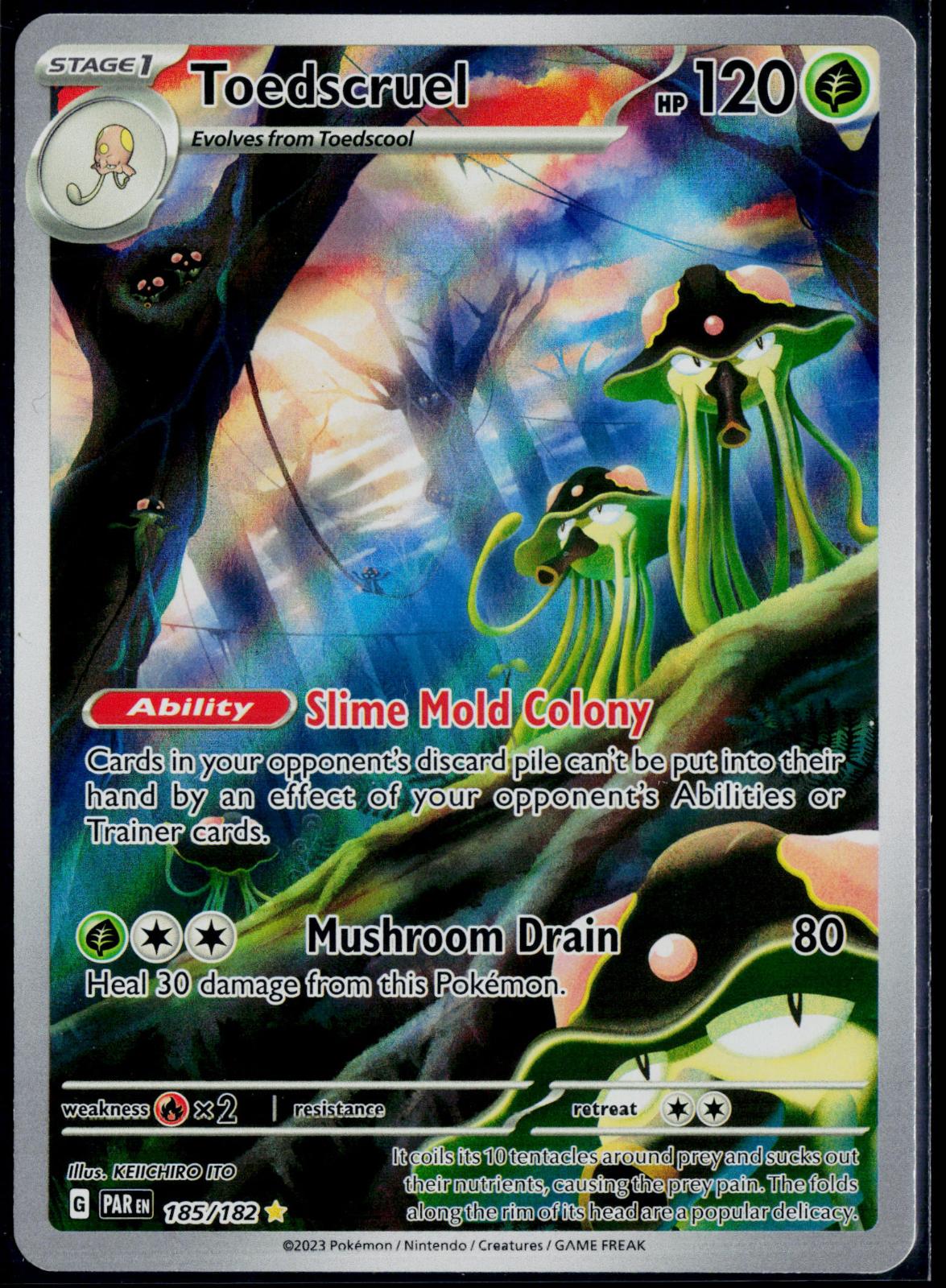 TOEDSCRUEL 185/182 POKEMON PARADOX RIFT ILLUSTRATION RARE NM
