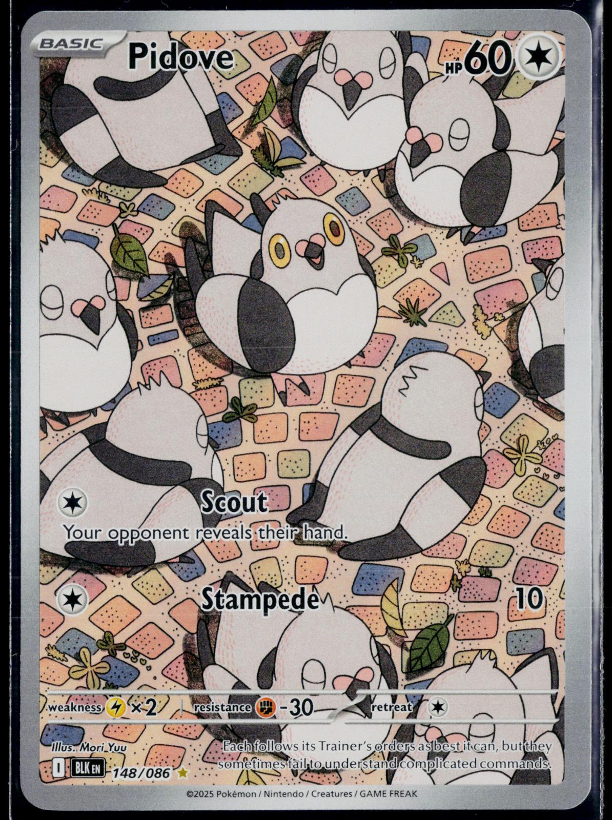 PIDOVE 148/086 POKEMON BLACK BOLT HOLO ILLUSTRATION RARE NM
