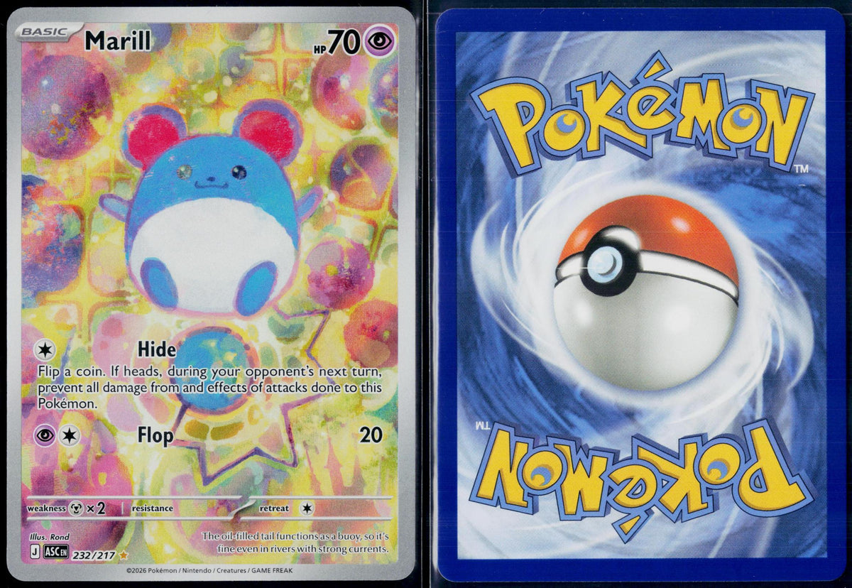 MARILL 232/217 POKEMON ASCENDED HEROES ILLUSTRATION RARE NM