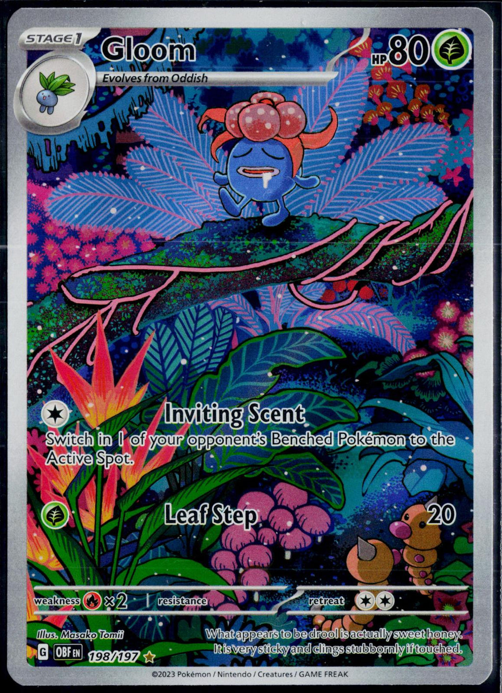 GLOOM 198/197 POKEMON OBSIDIAN FLAMES ILLUSTRATION RARE HOLO NM