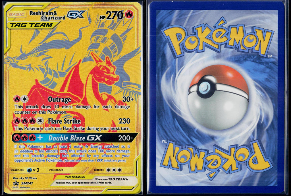 RESHIRAM & CHARIZARD GX - SM247 POKEMON SUN & MOON PROMO HOLO P LP