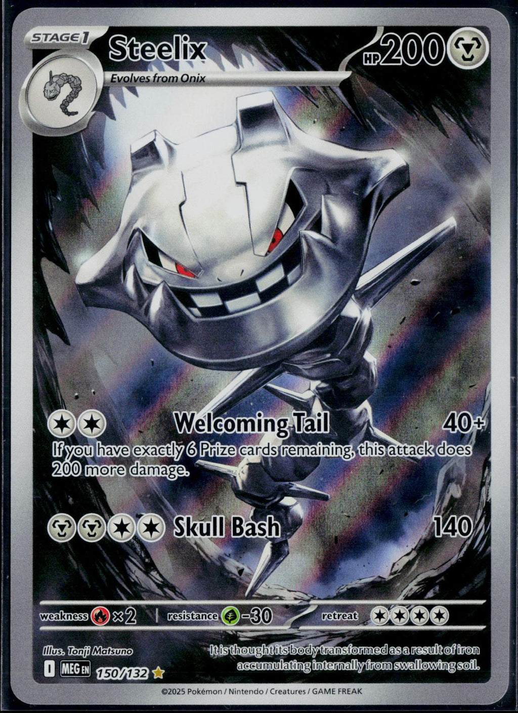 STEELIX 150/132 🐬 POKEMON MEGA EVOLUTION IR ☀️ HOLO NM/M 🌴