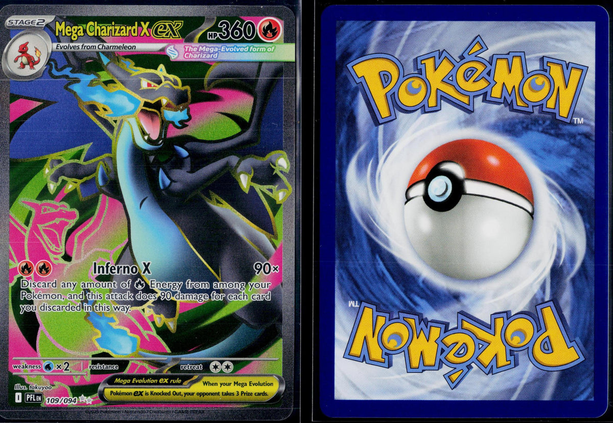 MEGA CHARIZARD X EX 109/094 POKEMON PHANTASMAL FLAMES ULTRA RARE HOLO NM