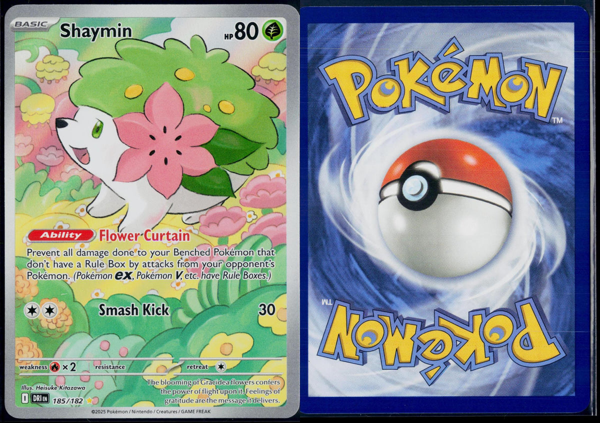 SHAYMIN 185/182 🐬 POKEMON DESTINED RIVALS IR ☀️ HOLO NM/M 🌴