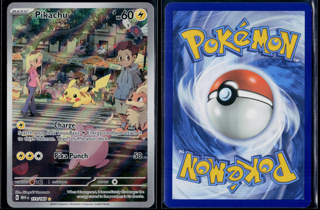 PIKACHU 173/165 POKEMON 151 ILLUSTRATION RARE HOLO NM