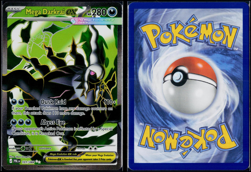 MEGA DARKRAI EX 101/084 POKEMON PITCH BLACK ULTRA RARE HOLO NM