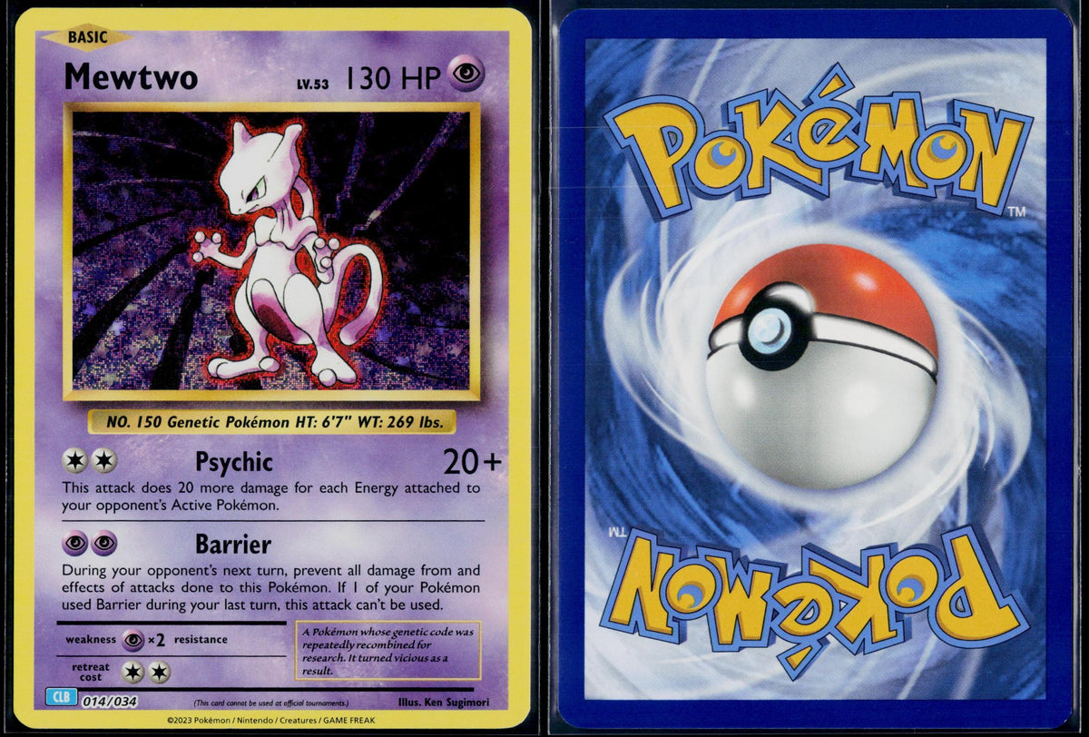 MEWTWO 014/034 POKEMON TRADING CARD GAME CLASSIC HOLO CLASSIC COLLECTION NM