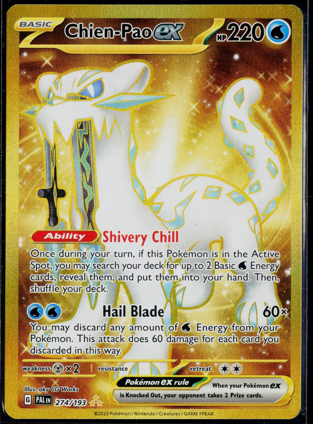 CHIEN-PAO EX 274/193 POKEMON PALDEA EVOLVED HYPER RARE HOLO NM