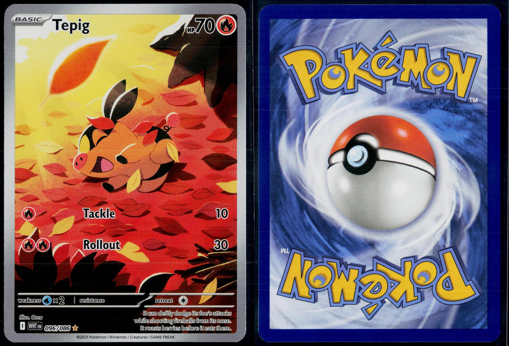 TEPIG 096/086 POKEMON WHITE FLARE ILLUSTRATION RARE HOLO NM