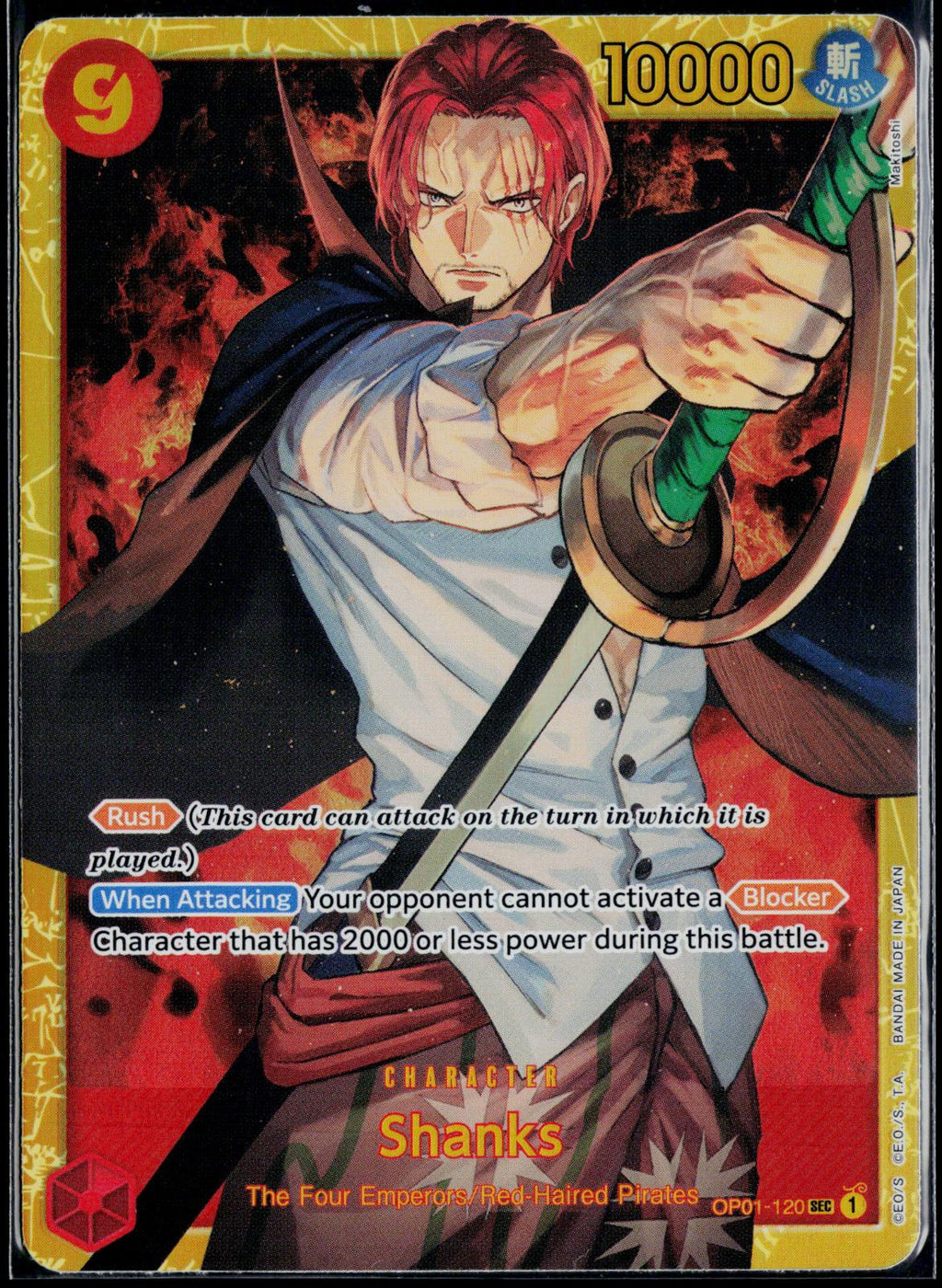 SHANKS OP01-120 ONE PIECE ROMANCE DAWN SEC NM