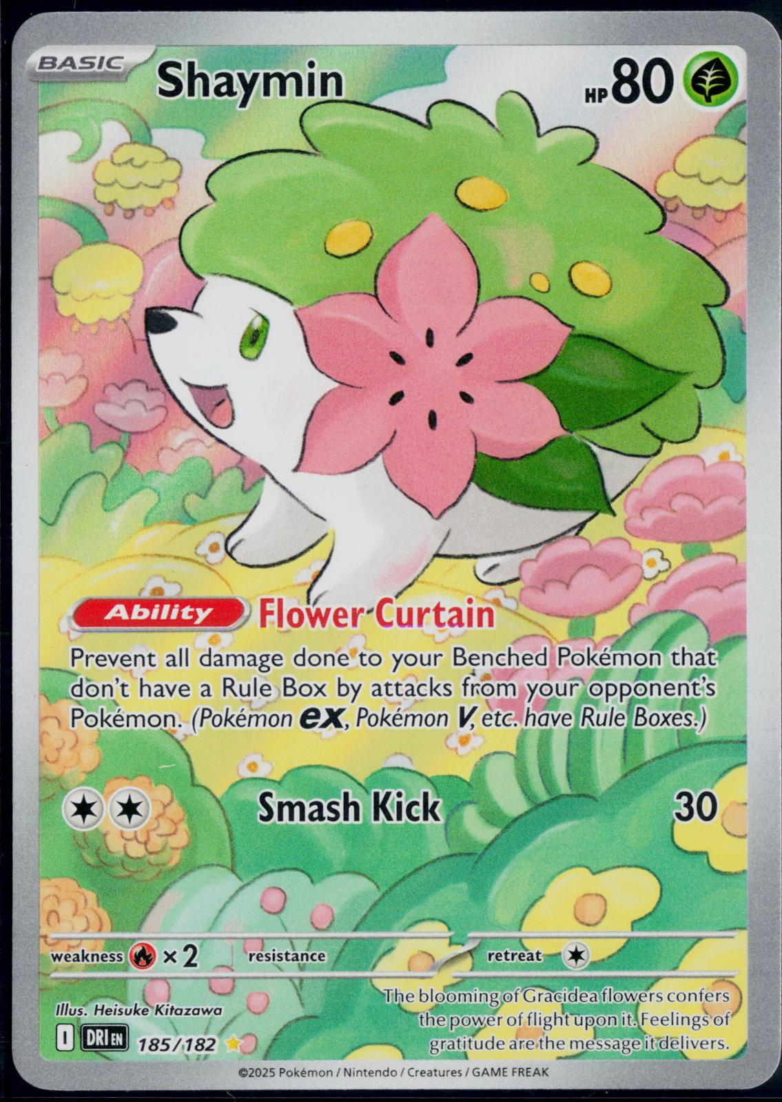 SHAYMIN 185/182 🐬 POKEMON DESTINED RIVALS IR ☀️ HOLO NM/M 🌴