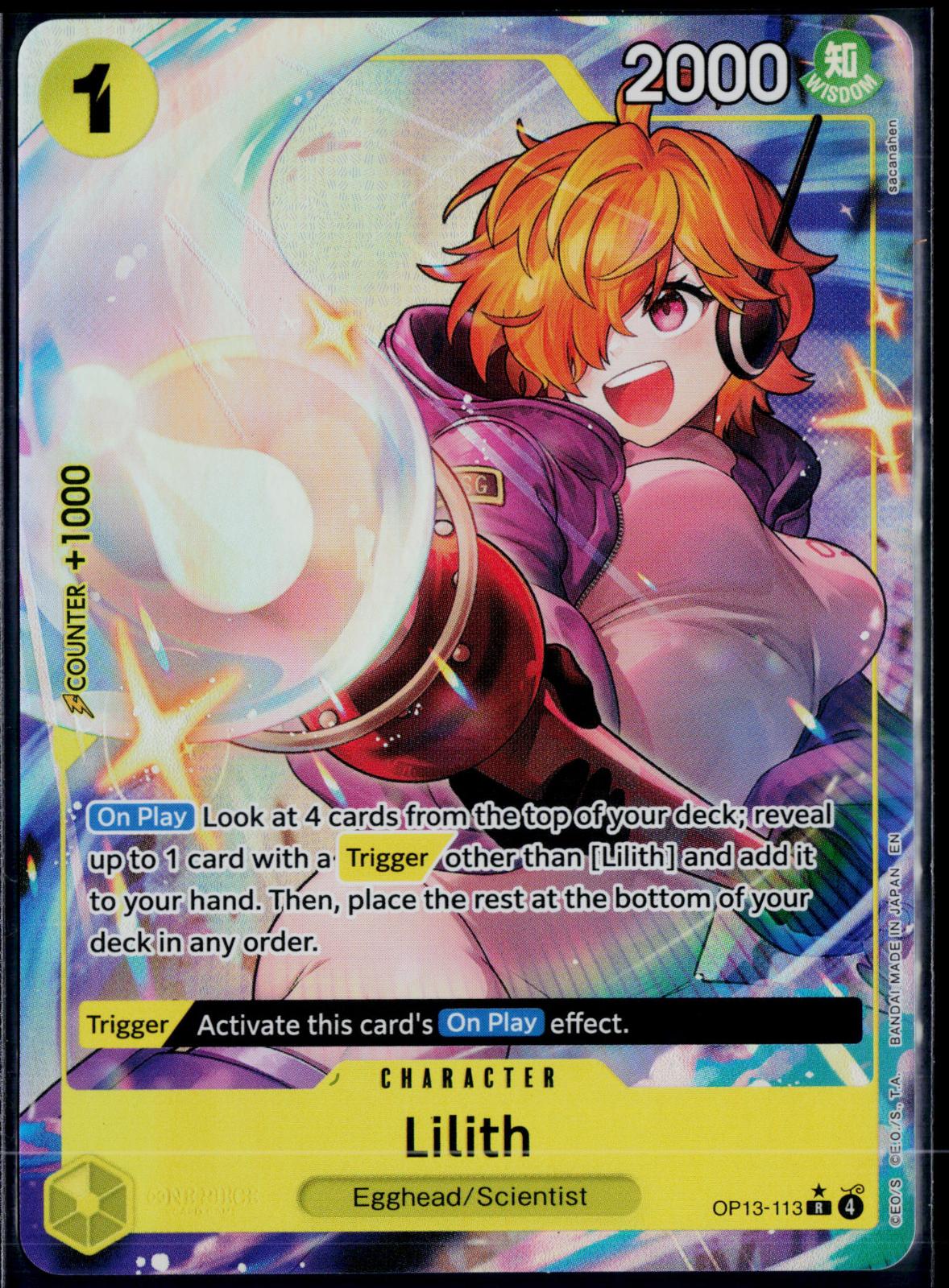 LILITH (ALTERNATE ART) OP13-113 ONE PIECE CARRYING ON HIS WILL R FOIL NM