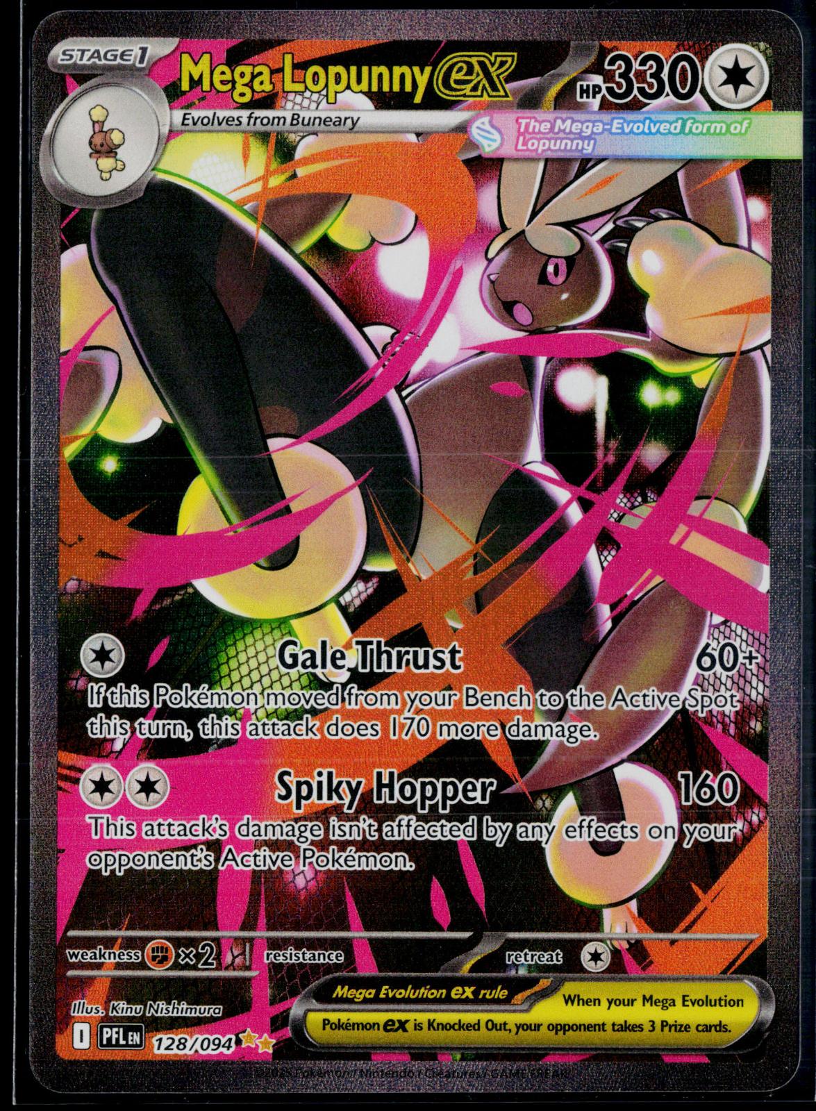 MEGA LOPUNNY EX 128/094 POKEMON PHANTASMAL FLAMES HOLO NM