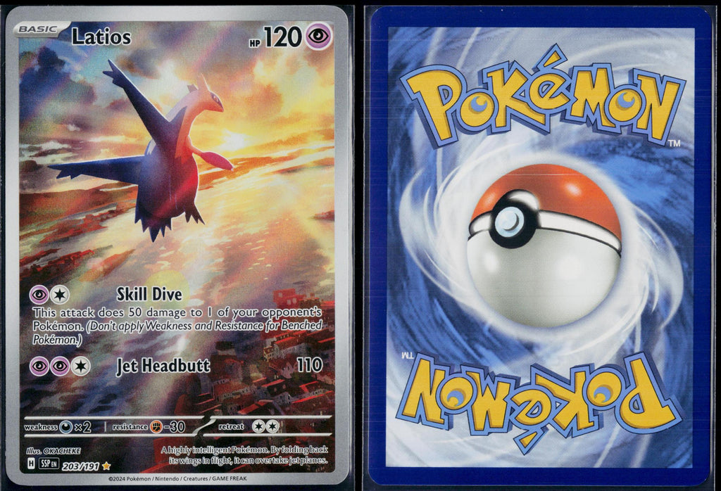 LATIOS 203/191 POKEMON SURGING SPARKS ILLUSTRATION RARE HOLO NM