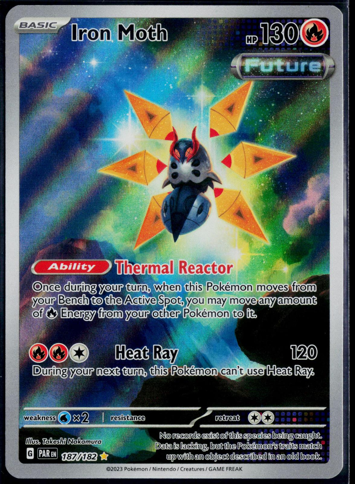 IRON MOTH 187/182 POKEMON PARADOX RIFT ILLUSTRATION RARE NM