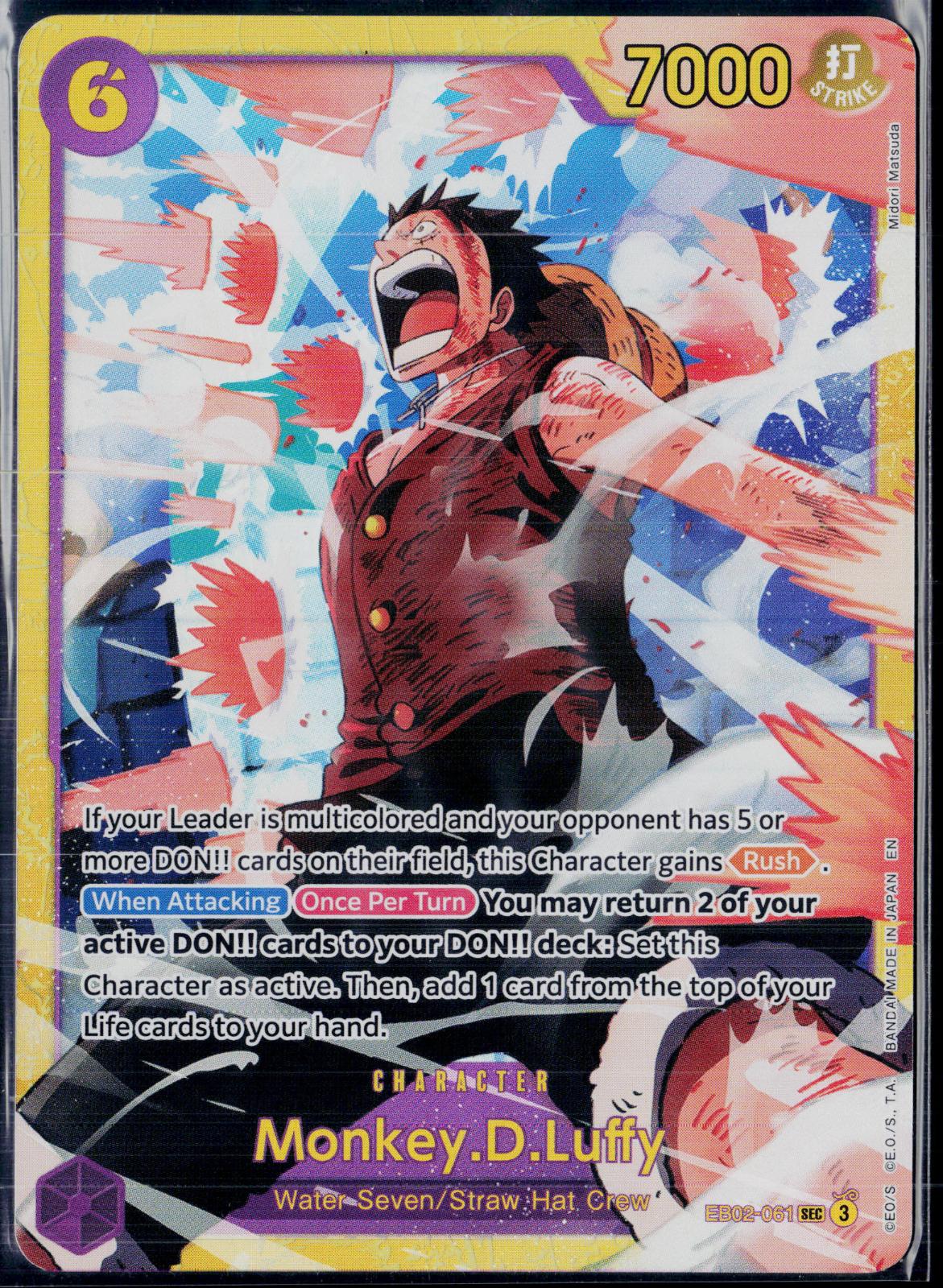 MONKEY.D.LUFFY EB02-061 ONE PIECE EXTRA BOOSTER: ANIME 25TH COLLECTION FOIL NM