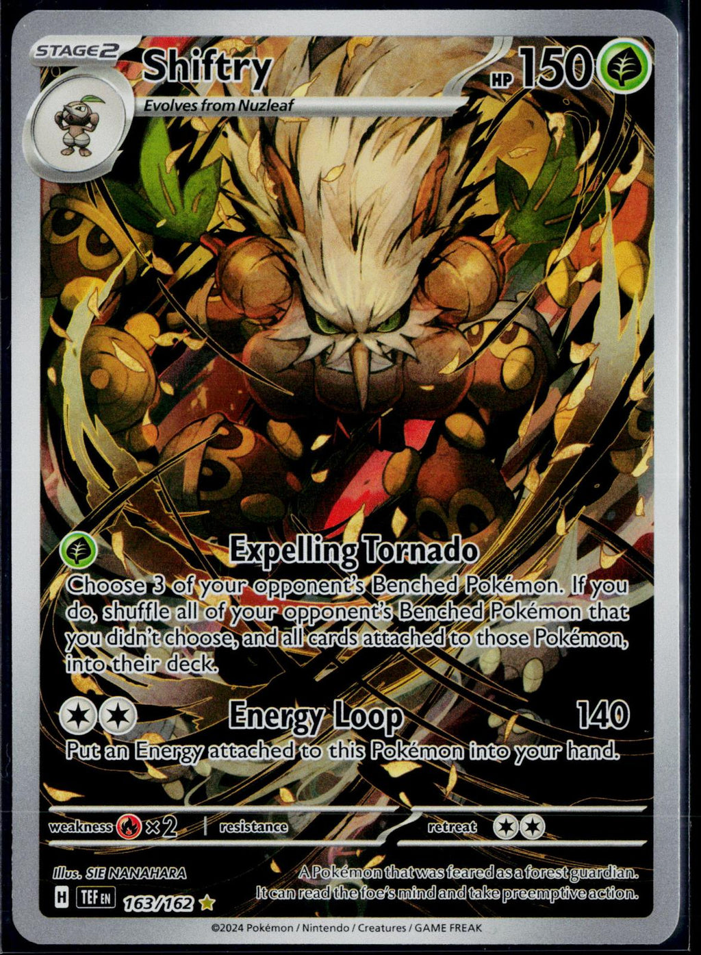 SHIFTRY 163/162 POKEMON TEMPORAL FORCES ILLUSTRATION RARE NM