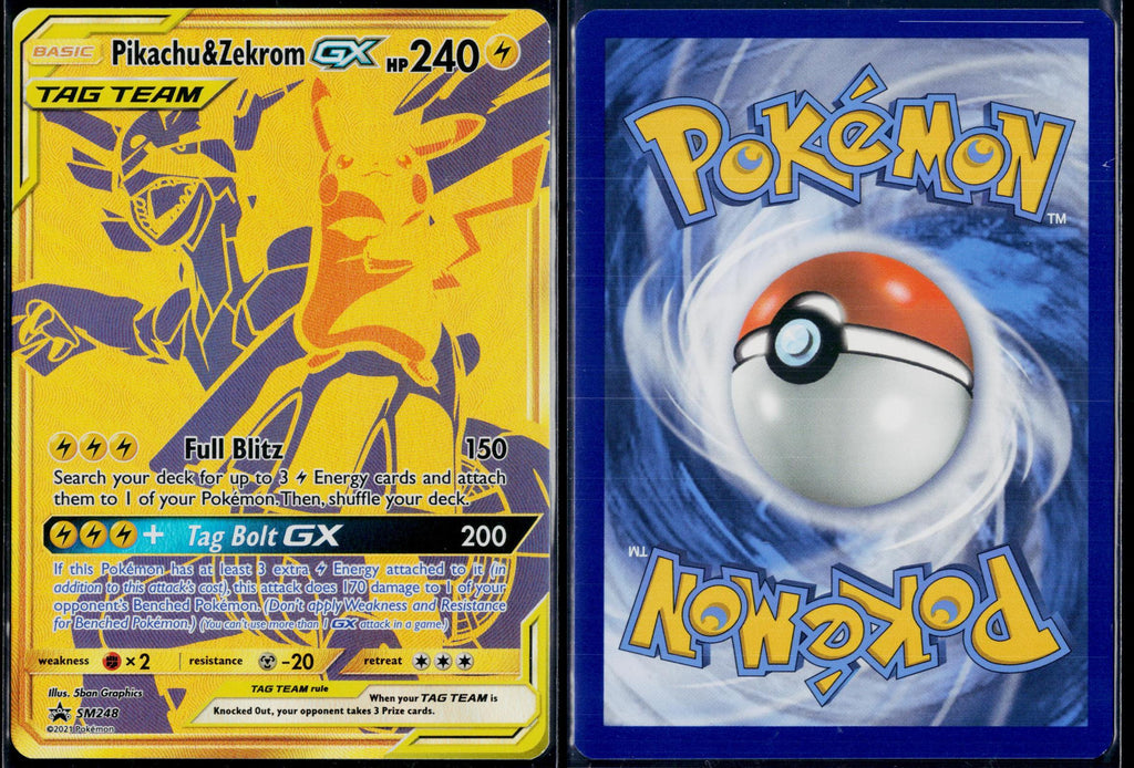 PIKACHU & ZEKROM GX - SM248 POKEMON SUN & MOON PROMO HOLO P NM