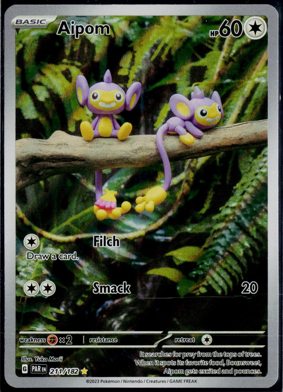 AIPOM 211/182 POKEMON PARADOX RIFT ILLUSTRATION RARE NM
