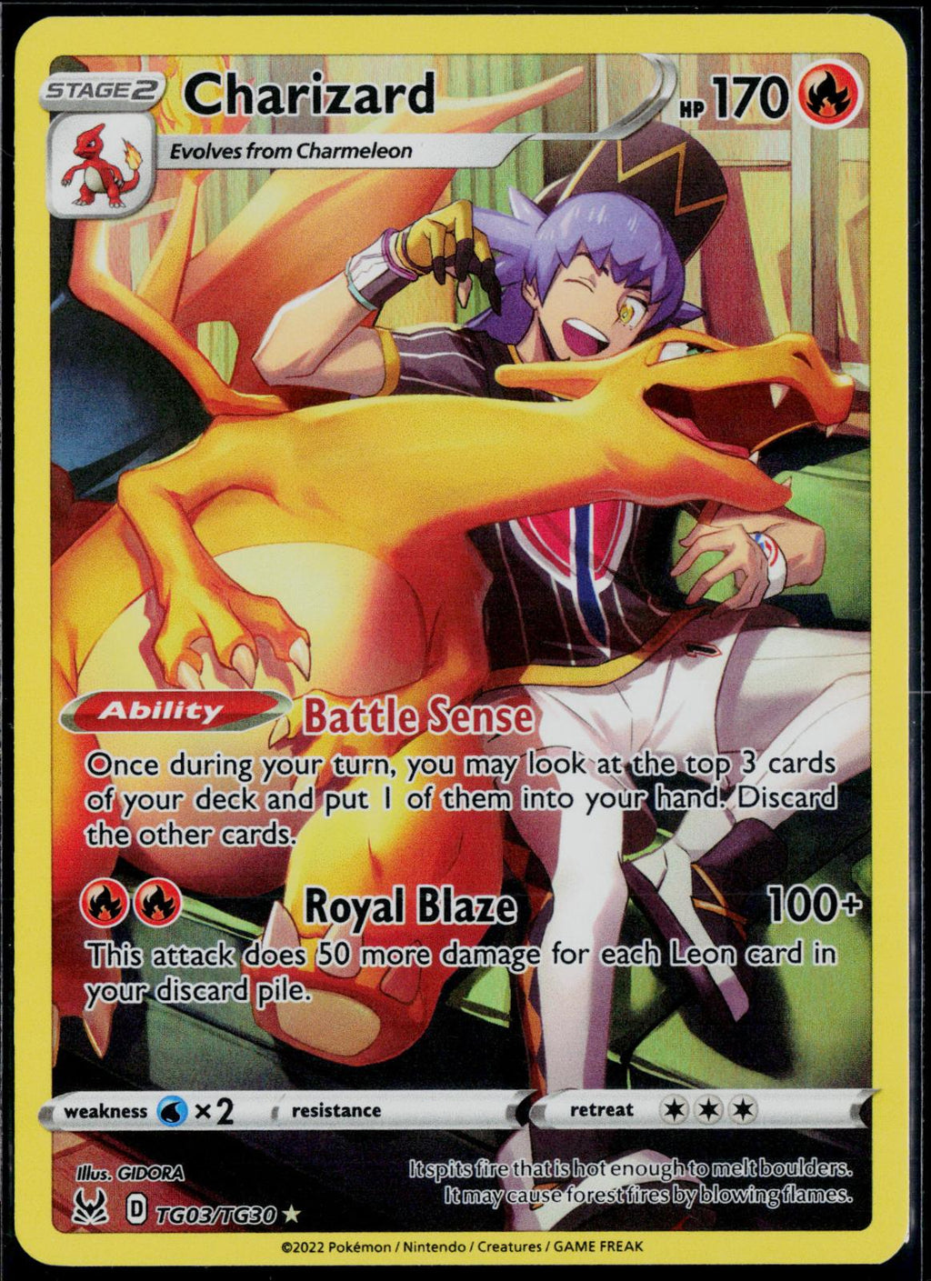 CHARIZARD TG03/TG30 POKEMON LOST ORIGIN TRAINER GALLERY HOLO NM