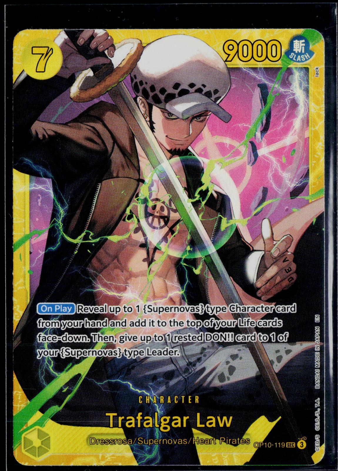TRAFALGAR LAW (119) OP10-119 ONE PIECE ROYAL BLOOD SEC FOIL NM