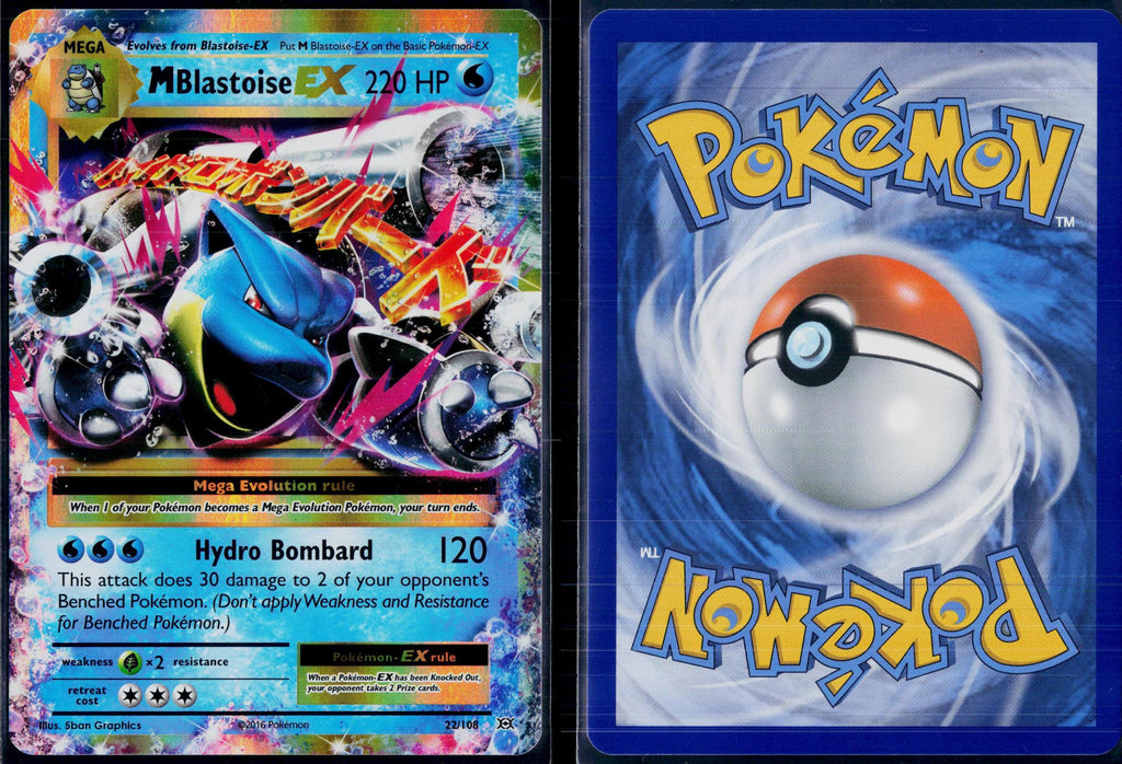 M BLASTOISE EX 22/108 POKEMON EVOLUTIONS HOLO EX RARE NM