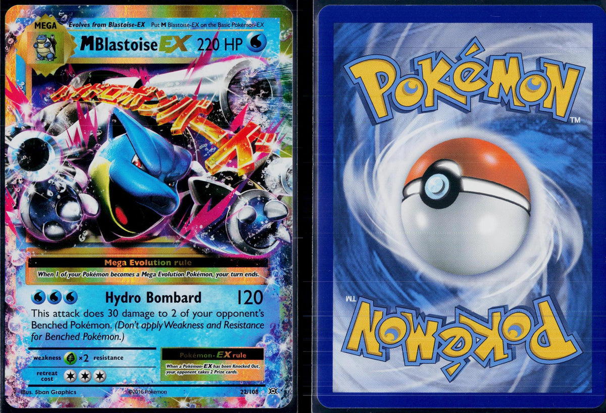 M BLASTOISE EX 22/108 POKEMON EVOLUTIONS HOLO EX RARE NM