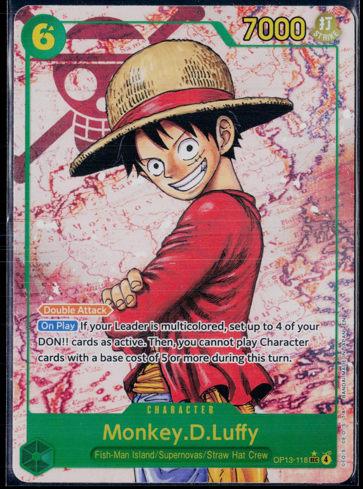 MONKEY.D.LUFFY (PARALLEL) OP13-118 ONE PIECE CARRYING ON HIS WILL FOIL NM