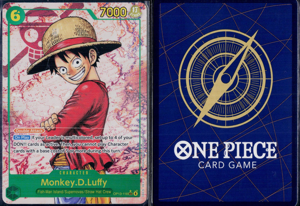 MONKEY.D.LUFFY (118) (PARALLEL) OP13-118 ONE PIECE CARRYING ON HIS WILL FOIL NM