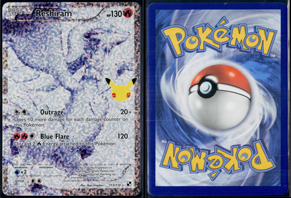 RESHIRAM 113/114 POKEMON CELEBRATIONS: CLASSIC COLLECTION HOLO NM