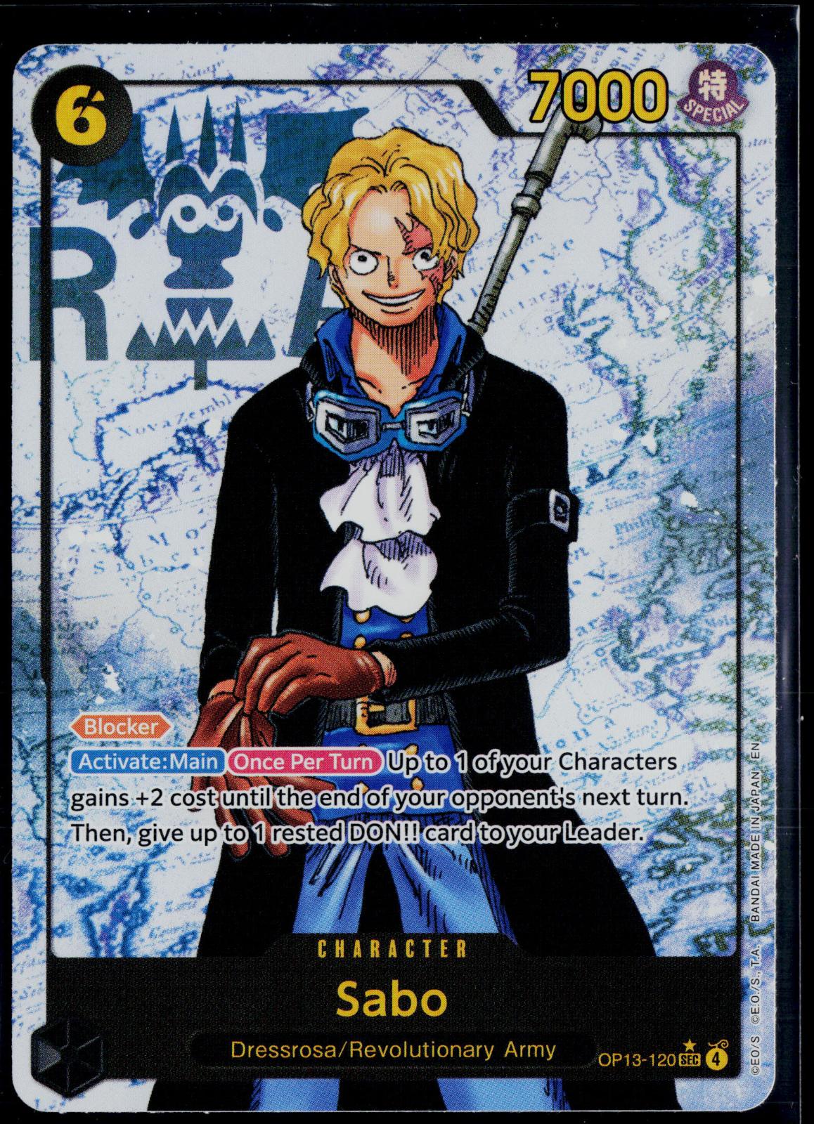 SABO (120) (PARALLEL) OP13-120 ONE PIECE CARRYING ON HIS WILL SEC FOIL NM