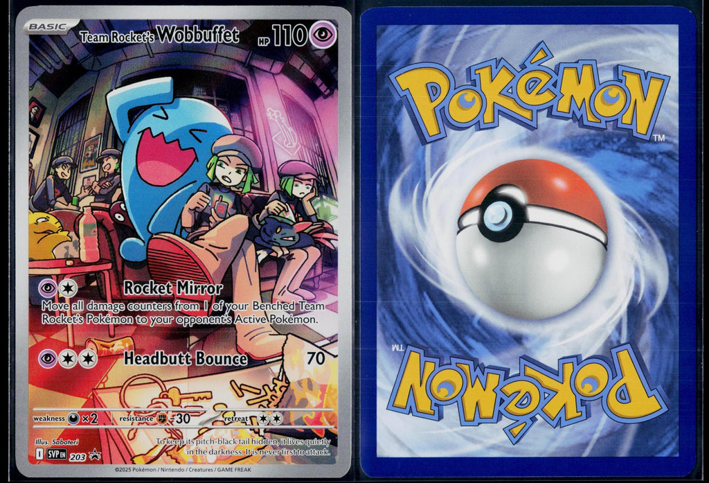 TEAM ROCKET'S WOBBUFFET 203 POKEMON SCARLET & VIOLET PROMO HOLO P NM