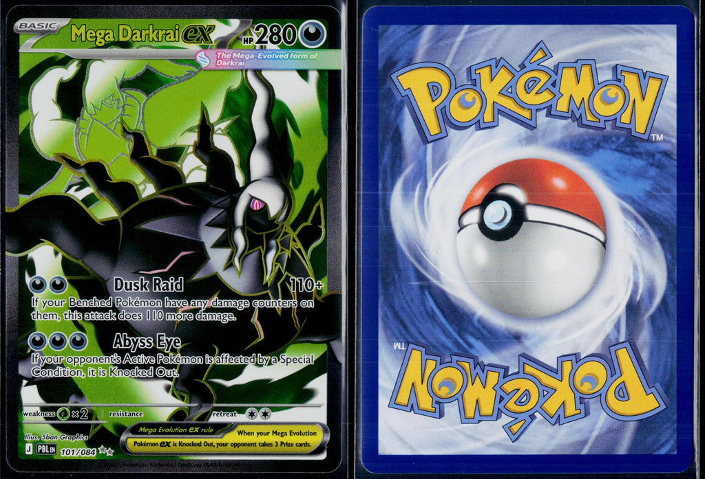 MEGA DARKRAI EX 101/084 POKEMON PITCH BLACK ULTRA RARE HOLO NM