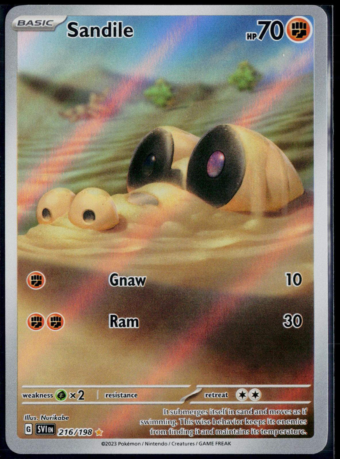 SANDILE 216/198 POKEMON SCARLET & VIOLET ILLUSTRATION RARE HOLO NM