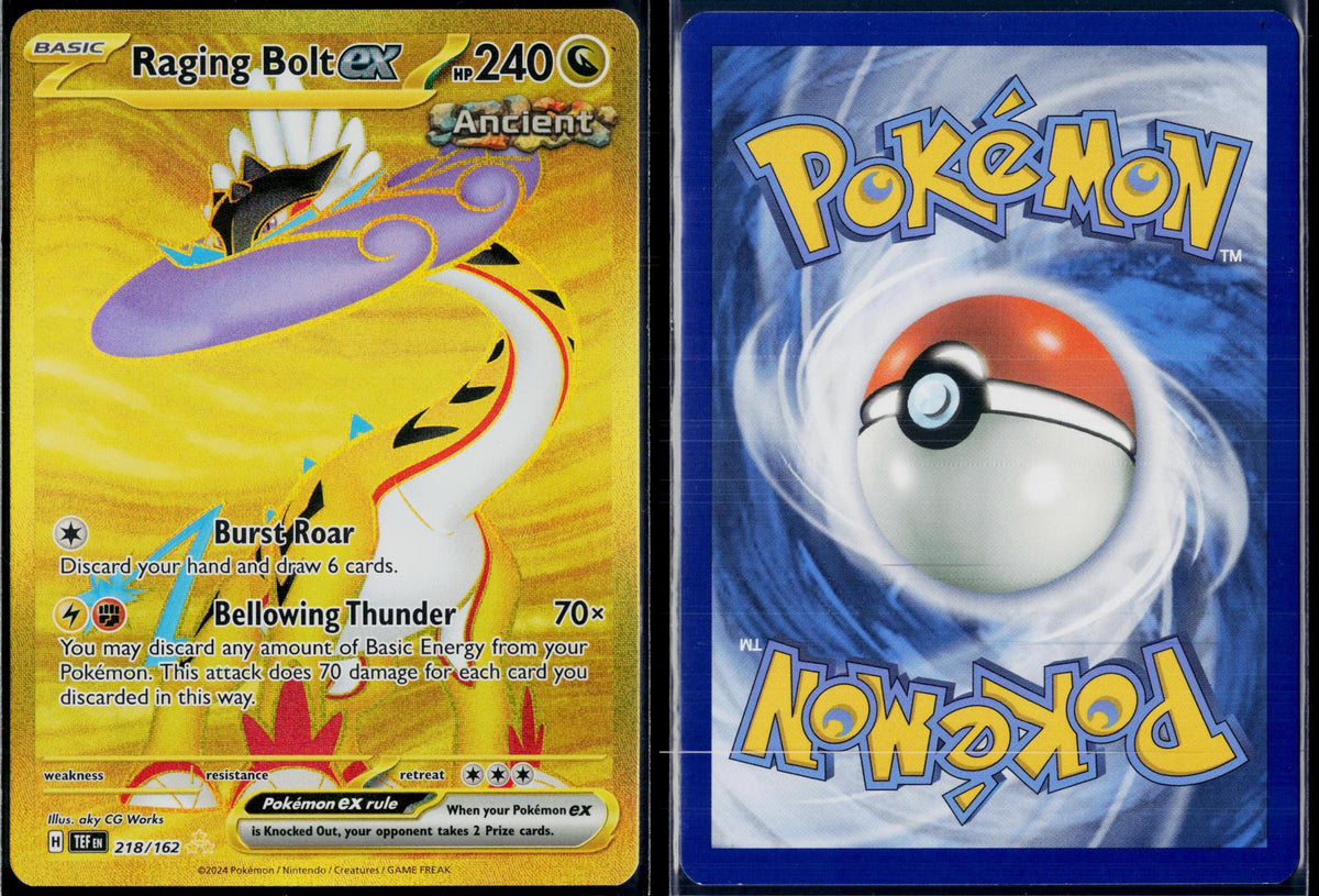 RAGING BOLT EX 218/162 POKEMON TEMPORAL FORCES HYPER RARE HOLO NM