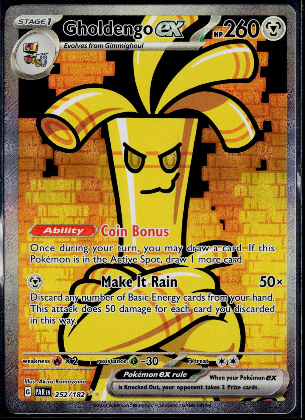 GHOLDENGO EX 252/182 🐬 POKEMON PARADOX RIFT SIR ☀️ HOLO NM/M 🌴